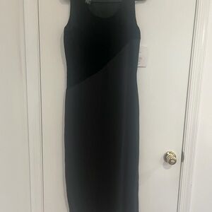 VTG Patrick Collection 100% Silk Black Sheath Dress Minimalist 90s Elegant Sz 8